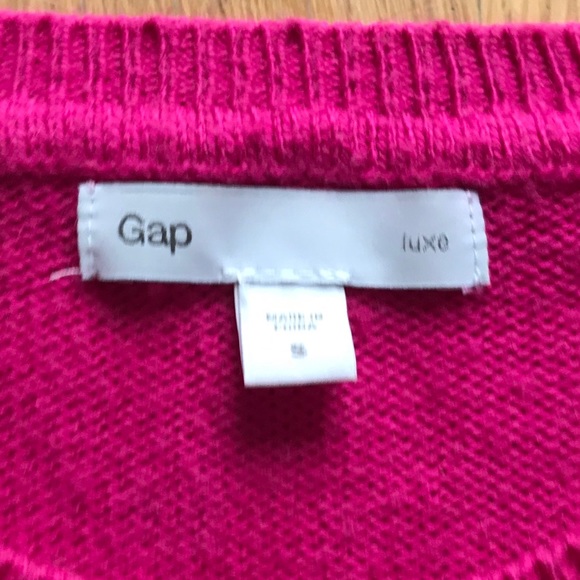 COPY - Magenta Gap Luxe Sweater w/ Shoulder Button Detail - Picture 4 of 4